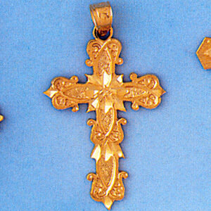 Dazzlers Jewelry Cross Pendant Necklace Charm Bracelet in Yellow, White or Rose Gold 8187, MPN: DZ-…