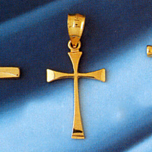 Dazzlers Jewelry Cross Pendant Necklace Charm Bracelet in Yellow, White or Rose Gold 8202, MPN: DZ-…