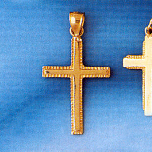 Dazzlers Jewelry Cross Pendant Necklace Charm Bracelet in Yellow, White or Rose Gold 8216, MPN: DZ-…