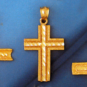Dazzlers Jewelry Cross Pendant Necklace Charm Bracelet in Yellow, White or Rose Gold 8222, MPN: DZ-…