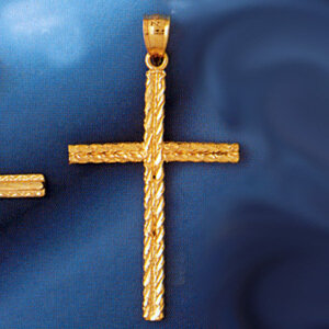 Dazzlers Jewelry Cross Pendant Necklace Charm Bracelet in Yellow, White or Rose Gold 8226, MPN: DZ-…