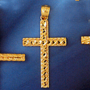 Dazzlers Jewelry Cross Pendant Necklace Charm Bracelet in Yellow, White or Rose Gold 8227, MPN: DZ-…
