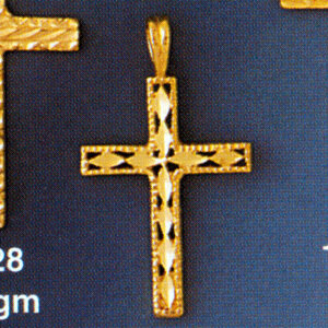 Dazzlers Jewelry Cross Pendant Necklace Charm Bracelet in Yellow, White or Rose Gold 8229, MPN: DZ-…