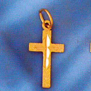 Dazzlers Jewelry Cross Pendant Necklace Charm Bracelet in Yellow, White or Rose Gold 8320, MPN: DZ-…