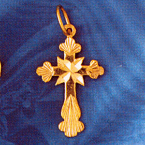 Dazzlers Jewelry Cross Pendant Necklace Charm Bracelet in Yellow, White or Rose Gold 8327, MPN: DZ-…