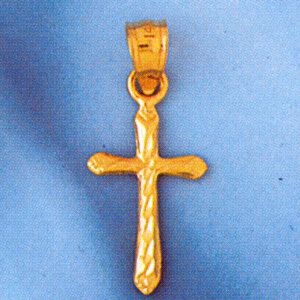 Dazzlers Jewelry Cross Pendant Necklace Charm Bracelet in Yellow, White or Rose Gold 8331, MPN: DZ-…