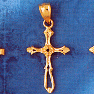 Dazzlers Jewelry Cross Pendant Necklace Charm Bracelet in Yellow, White or Rose Gold 8333, MPN: DZ-…