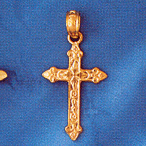 Dazzlers Jewelry Cross Pendant Necklace Charm Bracelet in Yellow, White or Rose Gold 8334, MPN: DZ-…