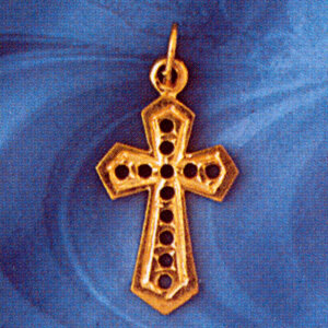 Dazzlers Jewelry Cross Pendant Necklace Charm Bracelet in Yellow, White or Rose Gold 8336, MPN: DZ-…