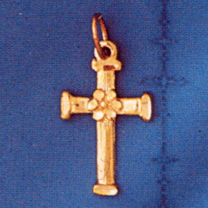 Dazzlers Jewelry Cross Pendant Necklace Charm Bracelet in Yellow, White or Rose Gold 8341, MPN: DZ-…