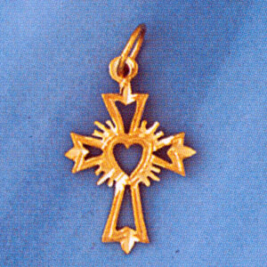 Dazzlers Jewelry Cross Pendant Necklace Charm Bracelet in Yellow, White or Rose Gold 8347, MPN: DZ-…