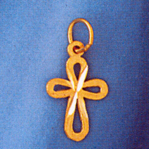 Dazzlers Jewelry Cross Pendant Necklace Charm Bracelet in Yellow, White or Rose Gold 8348, MPN: DZ-…