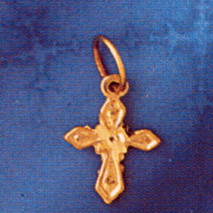 Cross Pendant Necklace Charm Bracelet in Yellow, White or Rose Gold 8350