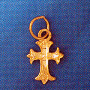 Dazzlers Jewelry Cross Pendant Necklace Charm Bracelet in Yellow, White or Rose Gold 8353, MPN: DZ-…