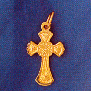 Dazzlers Jewelry Cross Pendant Necklace Charm Bracelet in Yellow, White or Rose Gold 8354, MPN: DZ-…