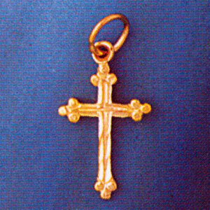 Dazzlers Jewelry Cross Pendant Necklace Charm Bracelet in Yellow, White or Rose Gold 8357, MPN: DZ-…
