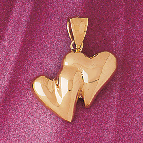 Floating Heart Pendant Necklace Charm Bracelet in Yellow, White or Rose Gold 3994