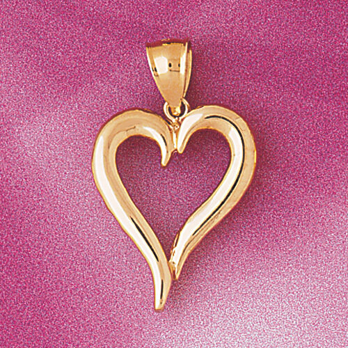 Floating Heart Pendant Necklace Charm Bracelet in Yellow, White or Rose Gold 3996
