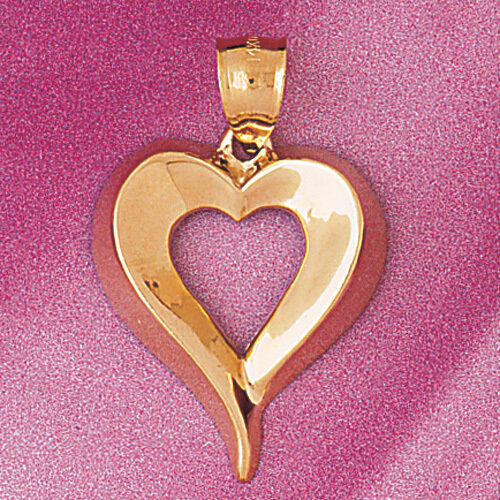 Floating Heart Pendant Necklace Charm Bracelet in Yellow, White or Rose Gold 3997