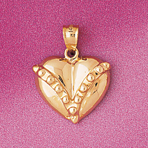 Floating Heart Pendant Necklace Charm Bracelet in Yellow, White or Rose Gold 4000