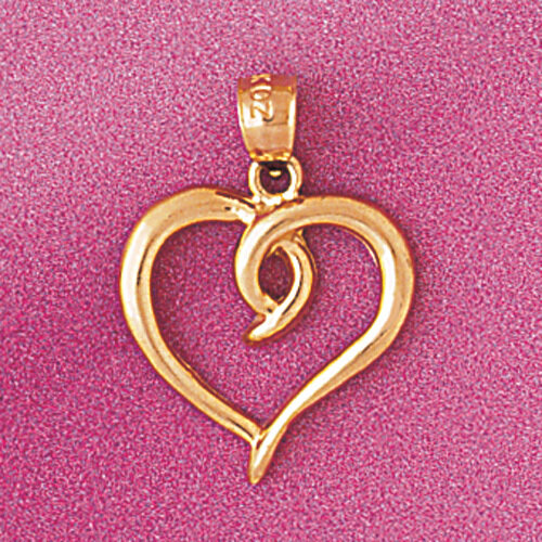 Floating Heart Pendant Necklace Charm Bracelet in Yellow, White or Rose Gold 4013