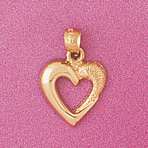 Floating Heart Pendant Necklace Charm Bracelet in Yellow, White or Rose Gold 4015
