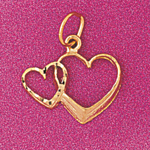 Floating Heart Pendant Necklace Charm Bracelet in Yellow, White or Rose Gold 4023