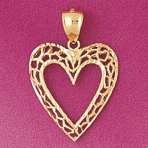 Heart Pendant Necklace Charm Bracelet in Yellow, White or Rose Gold 3793