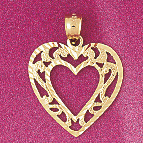 Heart Pendant Necklace Charm Bracelet in Yellow, White or Rose Gold 3794