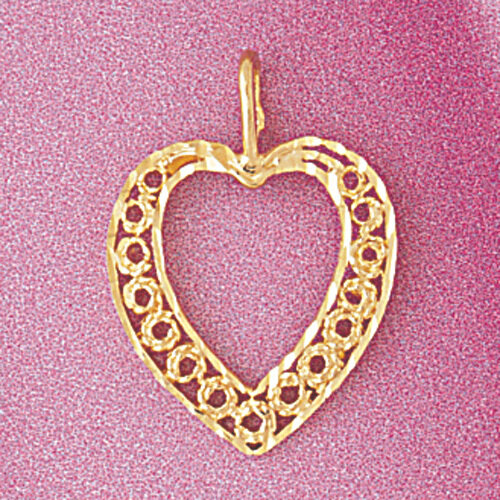 Heart Pendant Necklace Charm Bracelet in Yellow, White or Rose Gold 3796