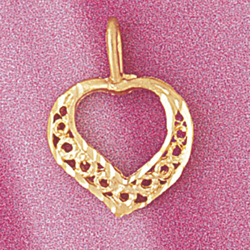Heart Pendant Necklace Charm Bracelet in Yellow, White or Rose Gold 3797