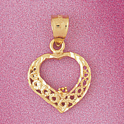 Heart Pendant Necklace Charm Bracelet in Yellow, White or Rose Gold 3798