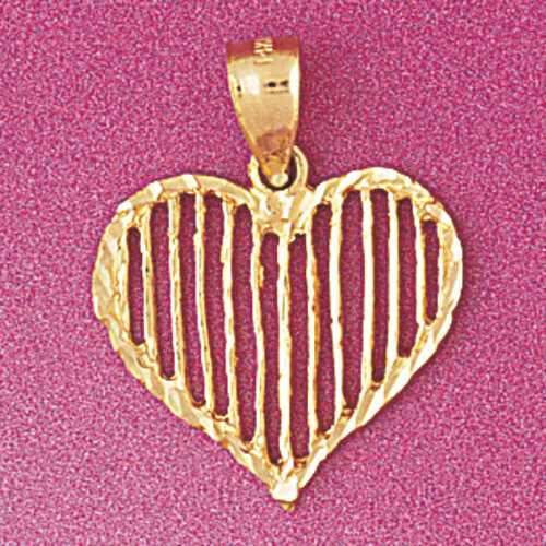 Heart Pendant Necklace Charm Bracelet in Yellow, White or Rose Gold 3800