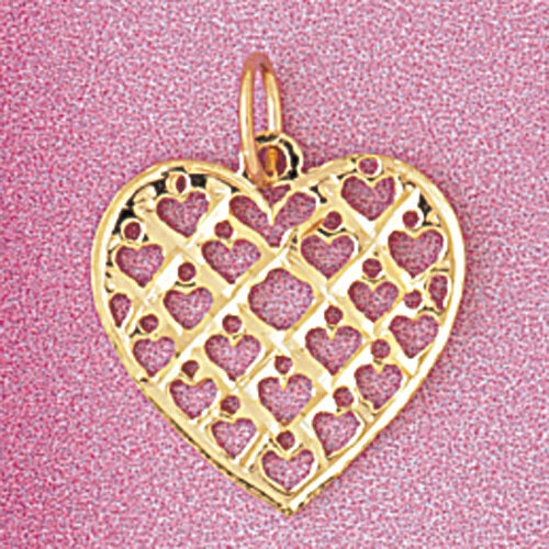 Heart Pendant Necklace Charm Bracelet in Yellow, White or Rose Gold 3802
