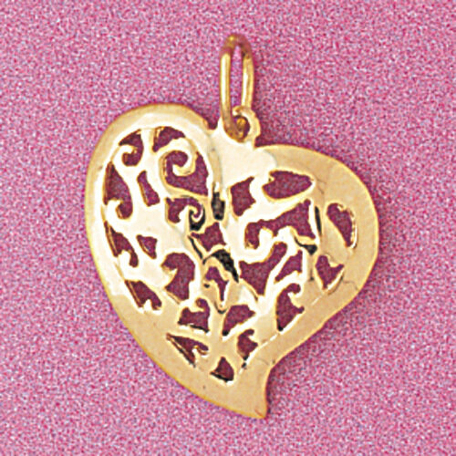 Heart Pendant Necklace Charm Bracelet in Yellow, White or Rose Gold 3805