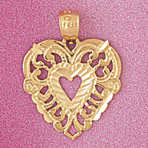 Dazzlers Jewelry Heart Pendant Necklace Charm Bracelet in Yellow, White or Rose Gold 3814, MPN: DZ-…