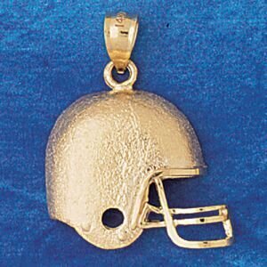 Dazzlers Jewelry Football Helmet Pendant Necklace Charm Bracelet in Yellow, White or Rose Gold 3197…