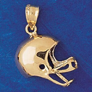 Football Helmet Pendant Necklace Charm Bracelet in Yellow, White or Rose Gold 3199