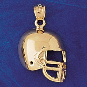 Football Helmet Pendant Necklace Charm Bracelet in Yellow, White or Rose Gold 3200