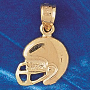 Football Helmet Pendant Necklace Charm Bracelet in Yellow, White or Rose Gold 3206