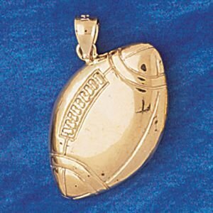 Dazzlers Jewelry Football Ball Pendant Necklace Charm Bracelet in Yellow, White or Rose Gold 3210, …