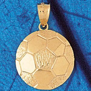 Soccer Ball Pendant Necklace Charm Bracelet in Yellow, White or Rose Gold 3254