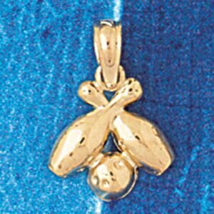 Bowling Pendant Necklace Charm Bracelet in Yellow, White or Rose Gold 3272