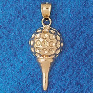 Dazzlers Jewelry Golf Ball Pendant Necklace Charm Bracelet in Yellow, White or Rose Gold 3390, MPN:…