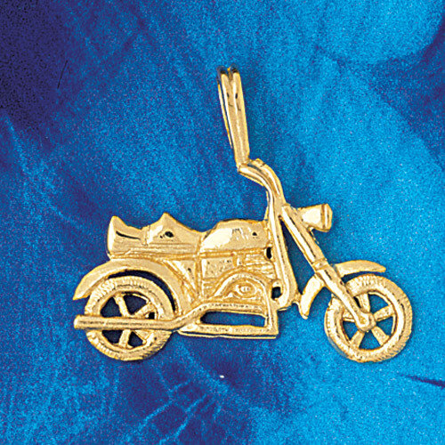 Motorcycle Pendant Necklace Charm Bracelet in Yellow, White or Rose Gold 3639