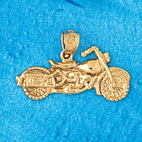 Motorcycle Pendant Necklace Charm Bracelet in Yellow, White or Rose Gold 3645