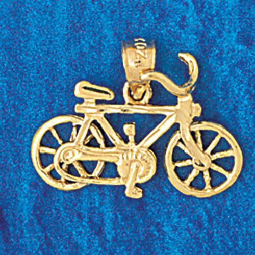 Dazzlers Jewelry Biker Bicycle Pendant Necklace Charm Bracelet in Yellow, White or Rose Gold 3656, …
