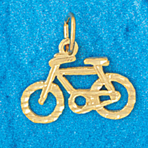 Biker Bicycle Pendant Necklace Charm Bracelet in Yellow, White or Rose Gold 3658