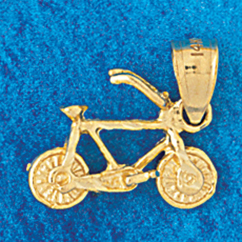 Dazzlers Jewelry Biker Bicycle Pendant Necklace Charm Bracelet in Yellow, White or Rose Gold 3660, …