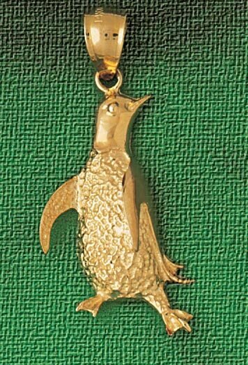 Penguin Pendant Necklace Charm Bracelet in Yellow, White or Rose Gold 1601